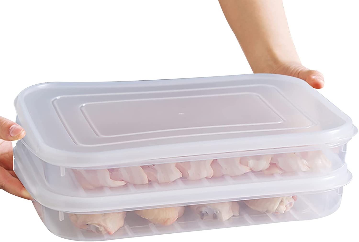 4 Pieces Bacon Keeper Plastic Deli Meat Saver with Lids Airtight