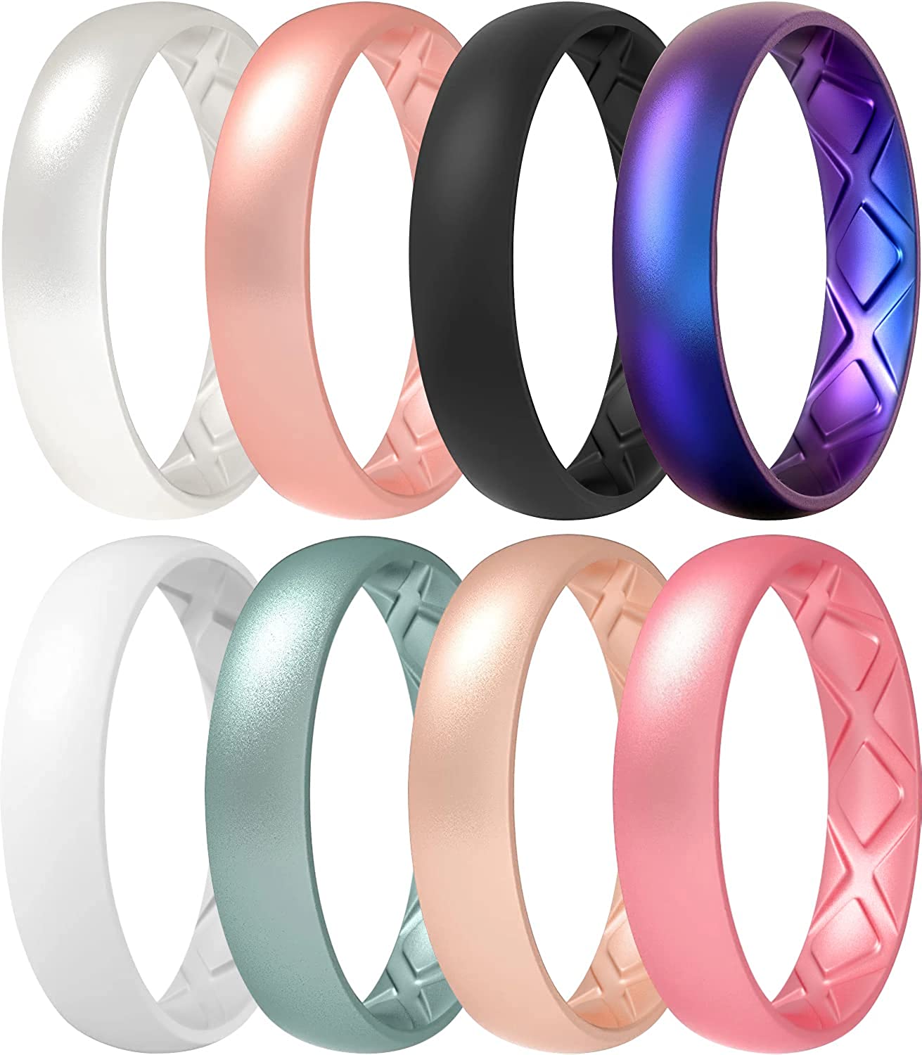 Egnaro Silicone Ring Women Thin Womens Stackable Rings Silicone