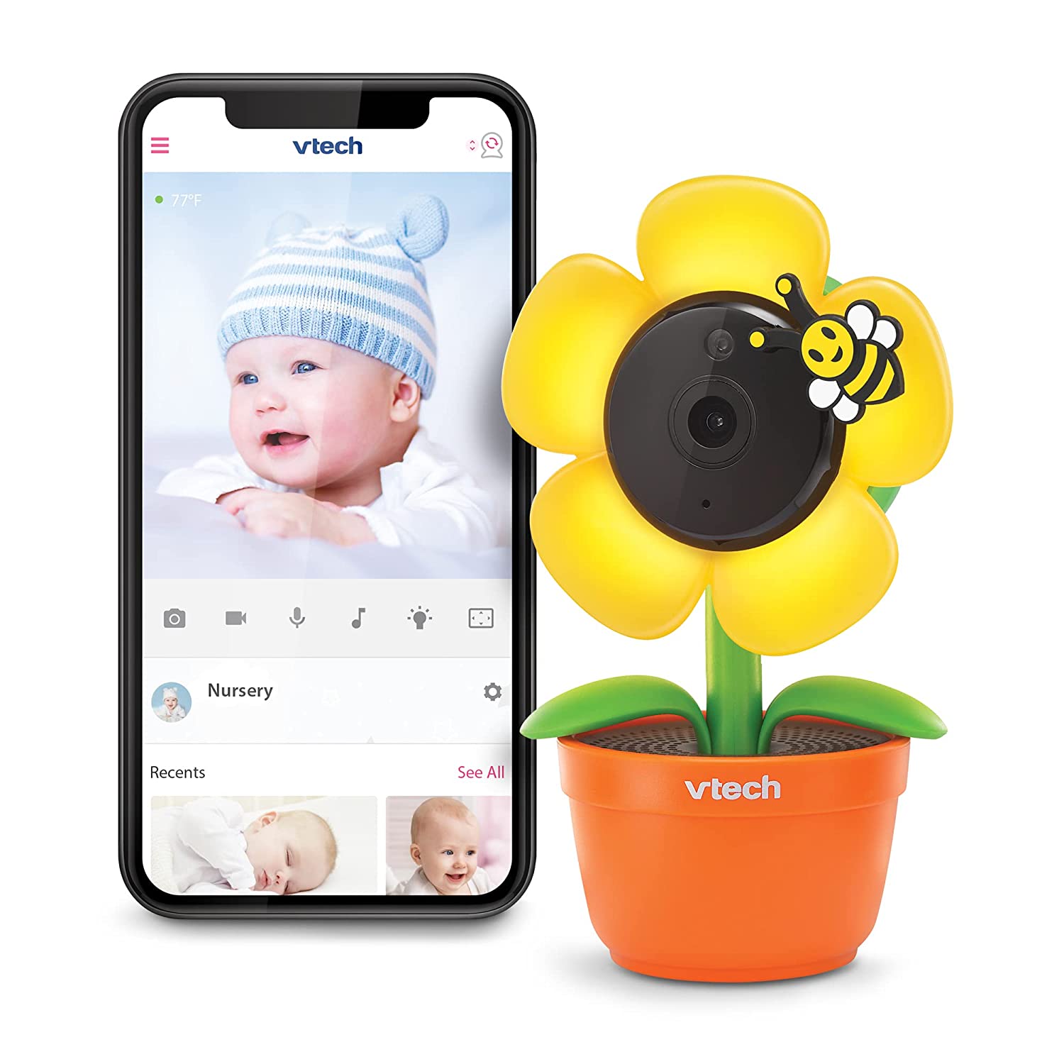 VTech VM924 Remote Pan-Tilt-Zoom Video Baby Monitor, 5 LCD Screen