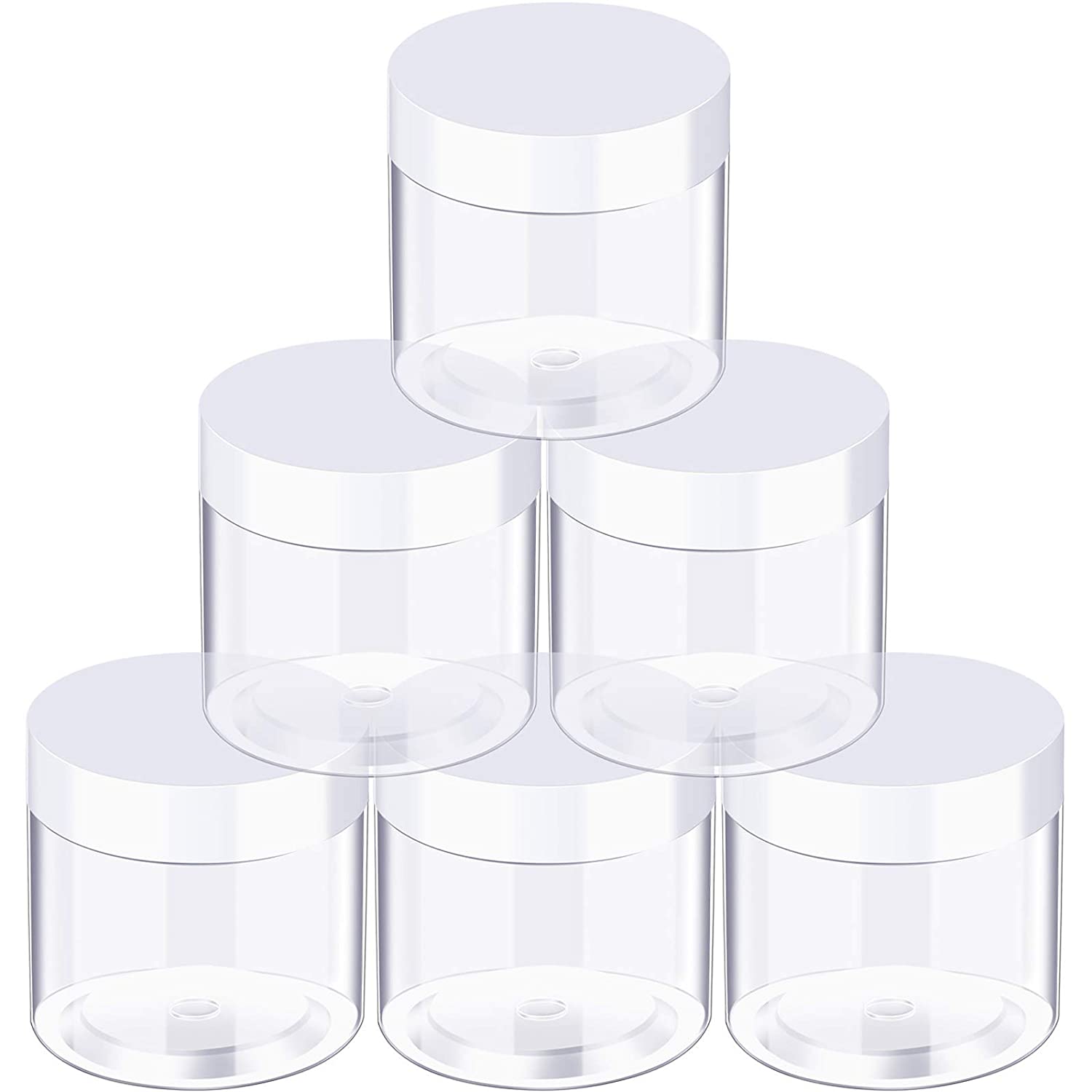 50 Pack 4 OZ Plastic Jars Round Clear Cosmetic Container Jars with