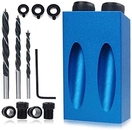 WEN WA1527 Metal Pocket Hole Jig Kit with L-Base, Step Drill Bit