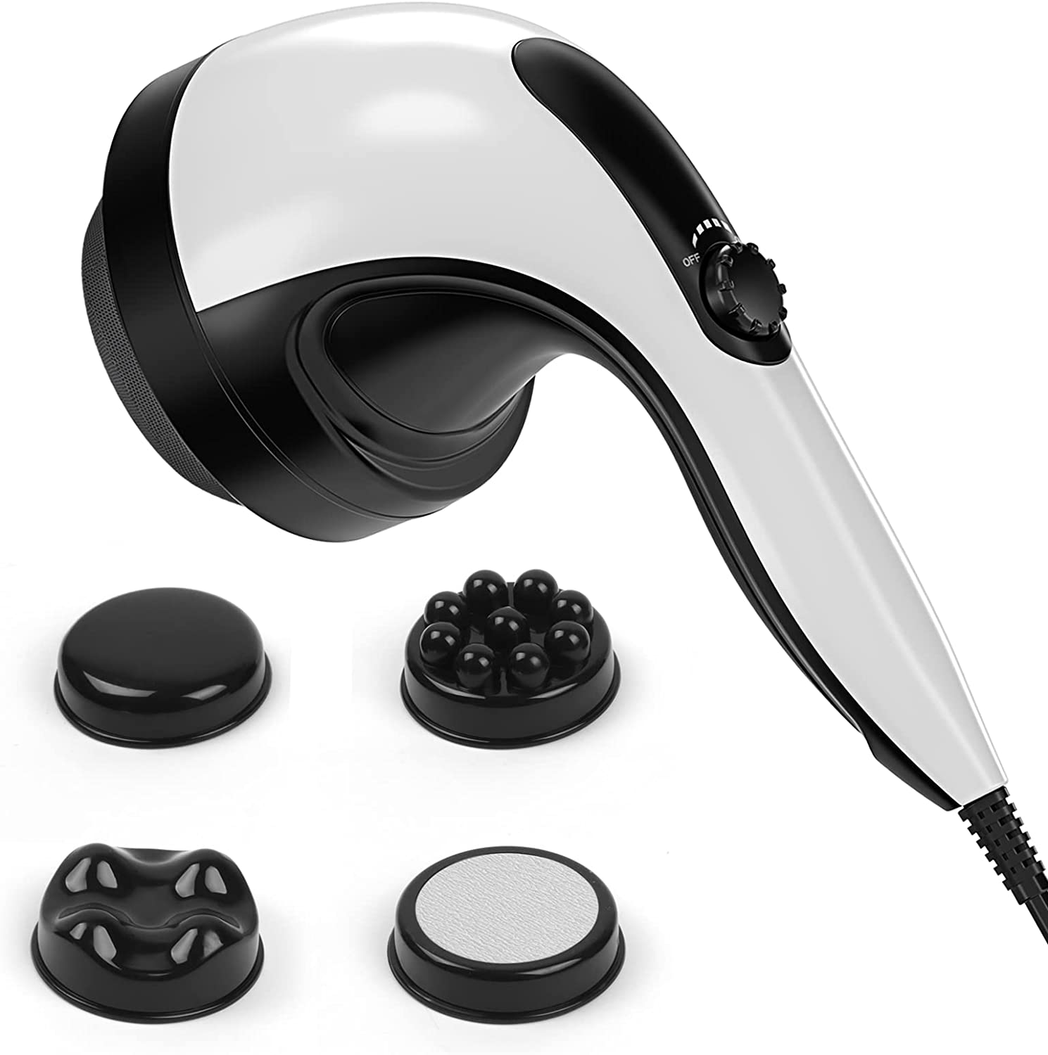 MEGAWISE Handheld Back Massager  Powerful 3600 RPM 5-Speed Motor