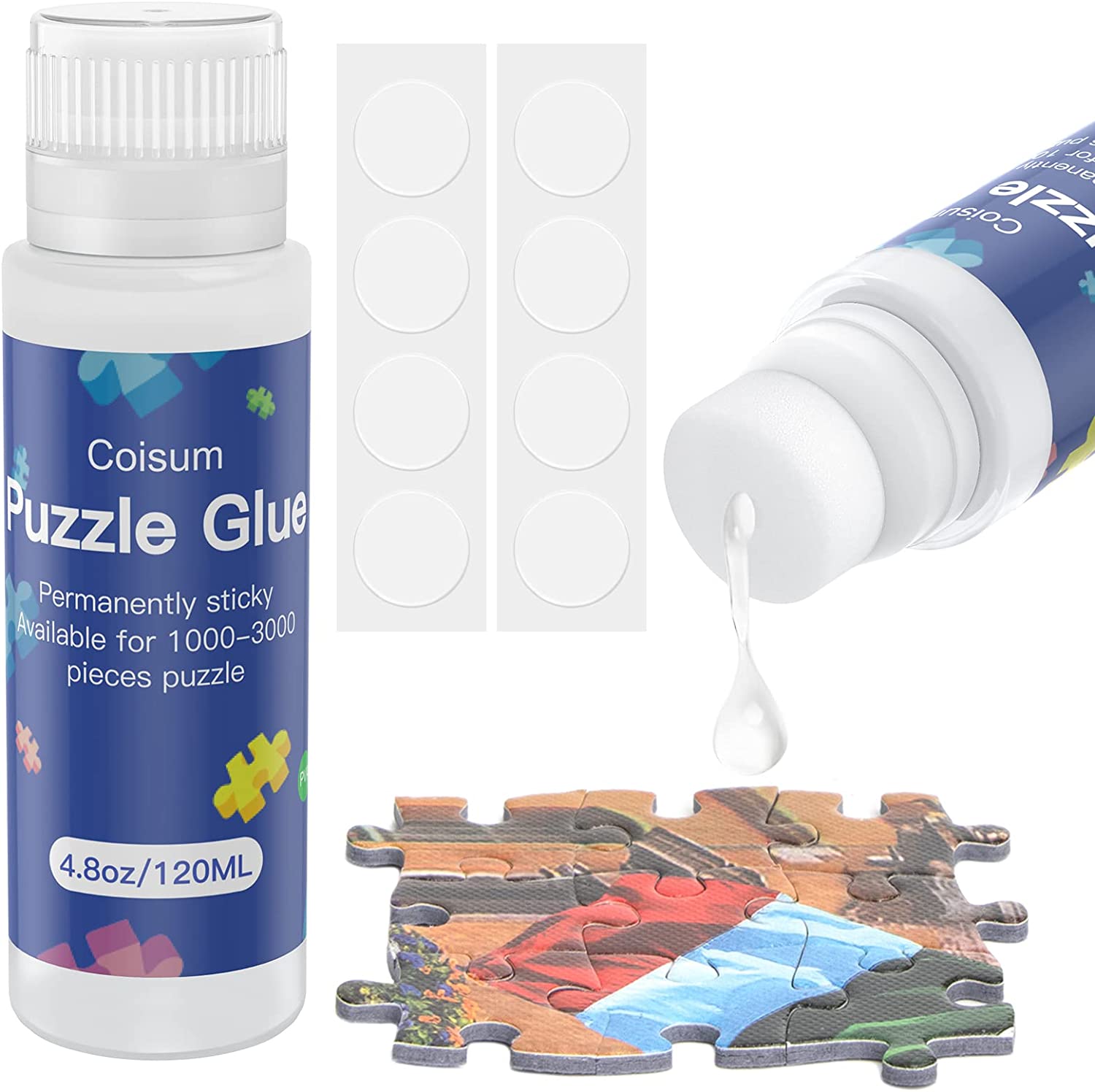 Masterpieces - Puzzle Glue with Sponge Applicator, 5oz - Clear