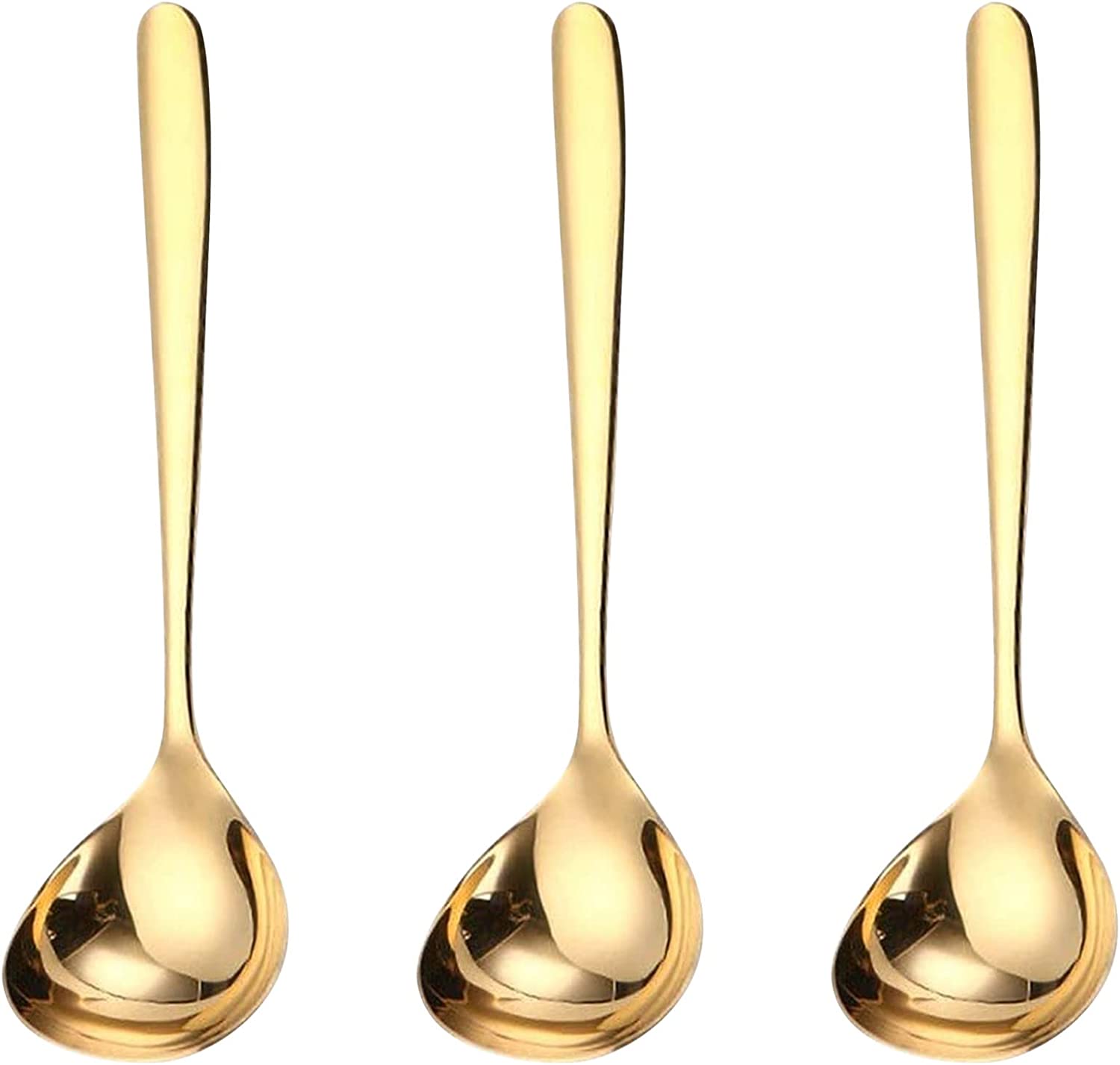 Mini Ice Scoop Set of 4, E-far 3 Ounce Gold Stainless Steel Scoops