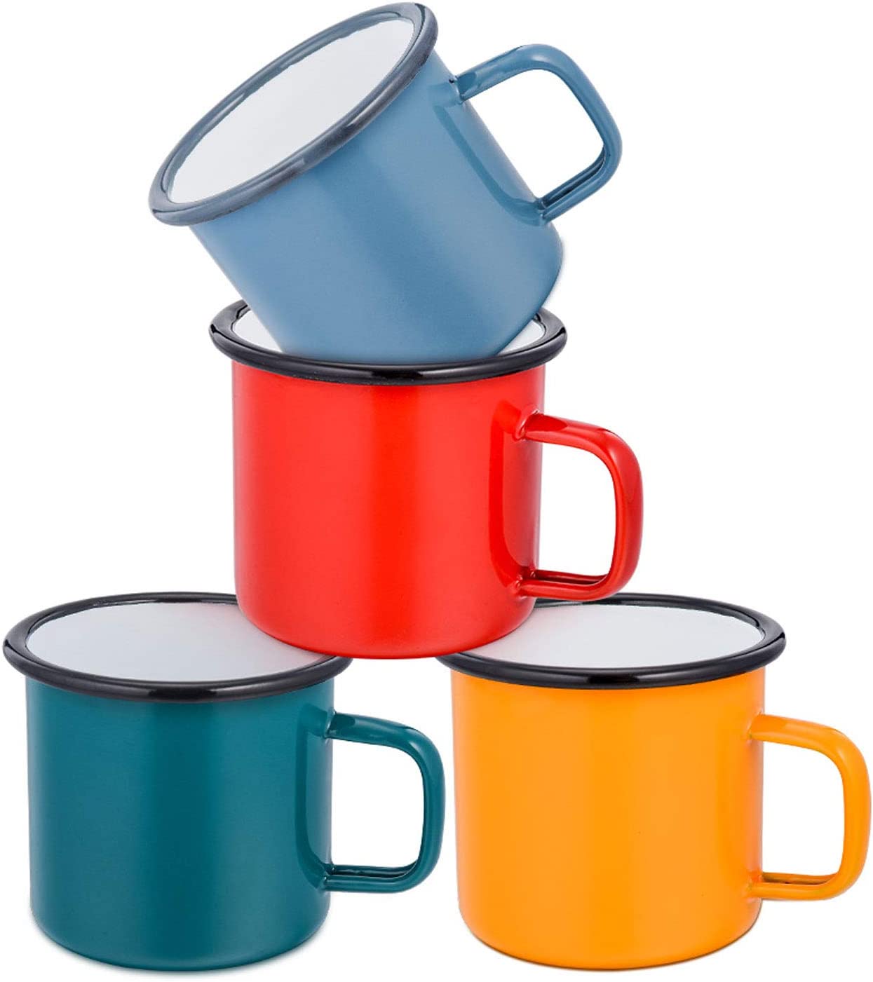  E-far Enamel Camping Mug Set of 6, 16 Ounce Metal