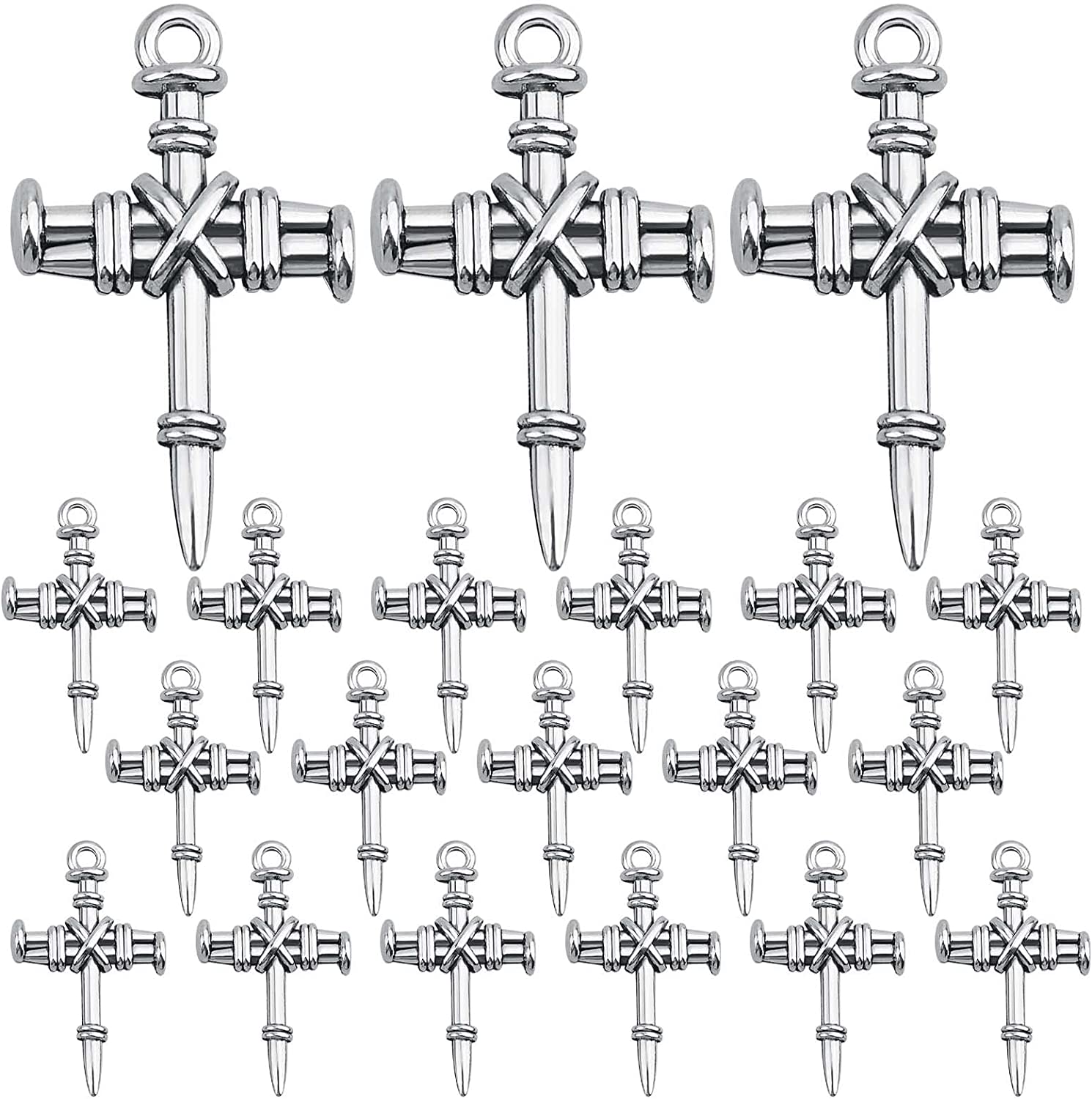 BULK Charms Cross Charms Antiqued Gold Wholesale Charms 50 pieces Religious