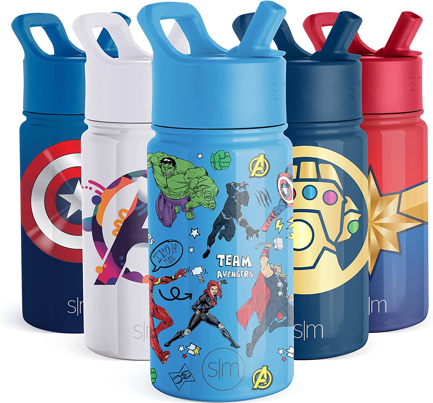 Kids Stainless Steel Cups With Silicone Lids & Sleeves, Kereda 5 Pack 8 oz.  Drinking Tumblers Eco-Friendly BPA-Free for