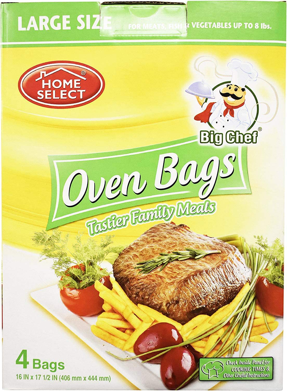 20Counts Oven Bags, Cooking Roasting Bags for Meats Chicken Fish Vegetables  (10×