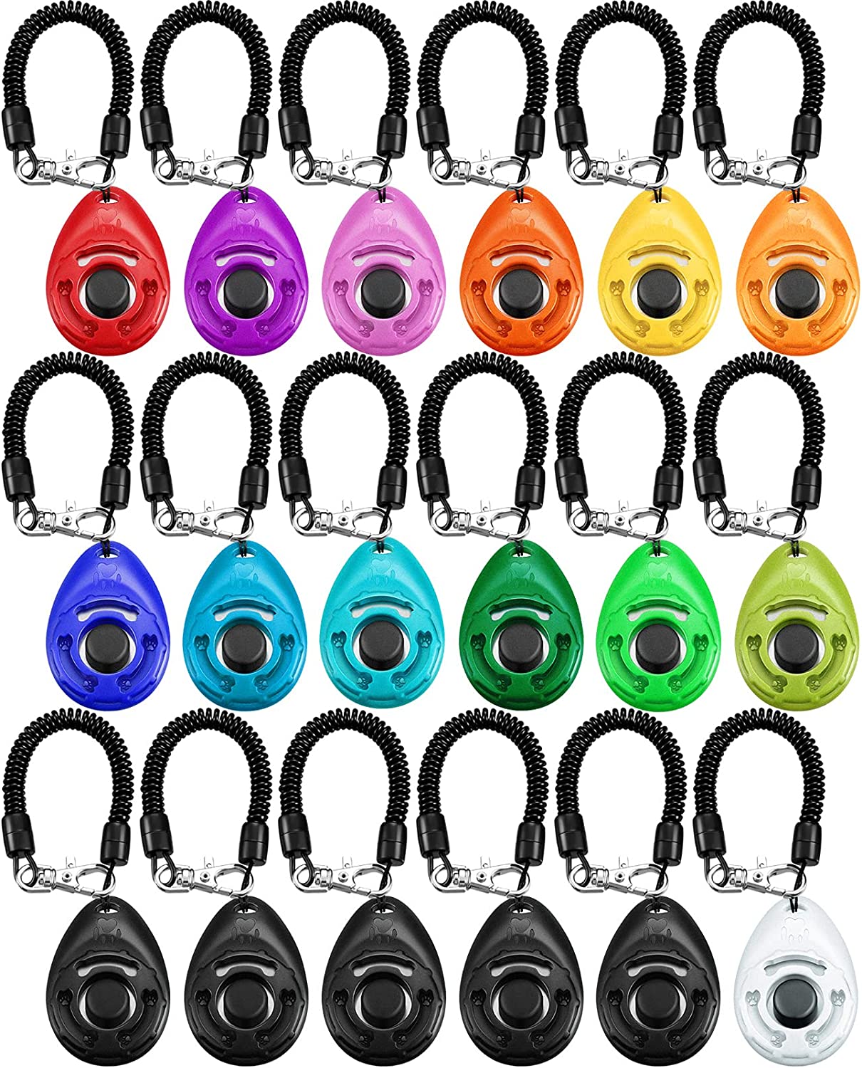 SunGrow 7-Pack Dog Clicker for Training with Wrist Bands, 2 Inches  Multicolor, Pet Cat Dog Training Clickers & Behavior Aids, Convenient and  Effective