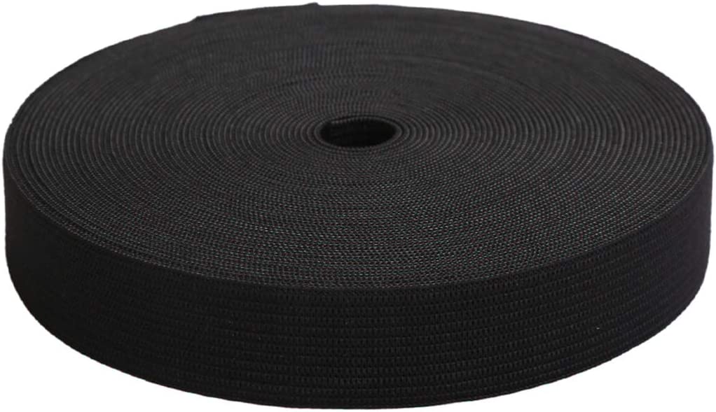 lusata 2 inch Wide Black Knit Elastic Spool Heavy Stretch High Elasticity  Knit Elastic Band 5 Yard