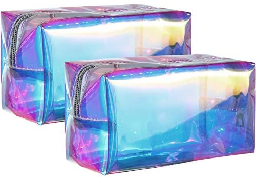  HRX Package Clear Iridescent Holographic Makeup Bag