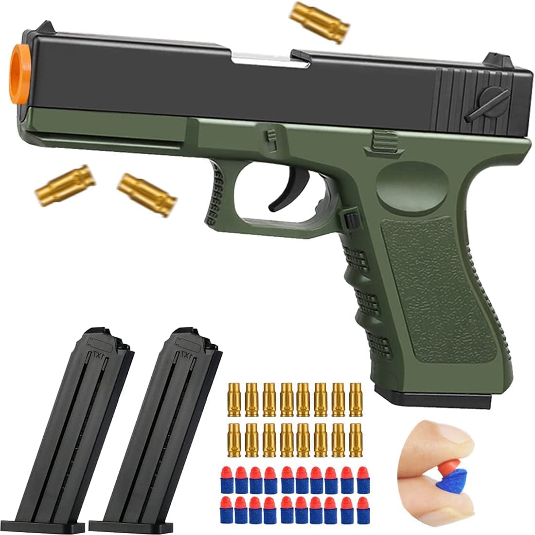 3D Printed Glock Shell Eject Blaster Fidget Stress Relief Toy Gun