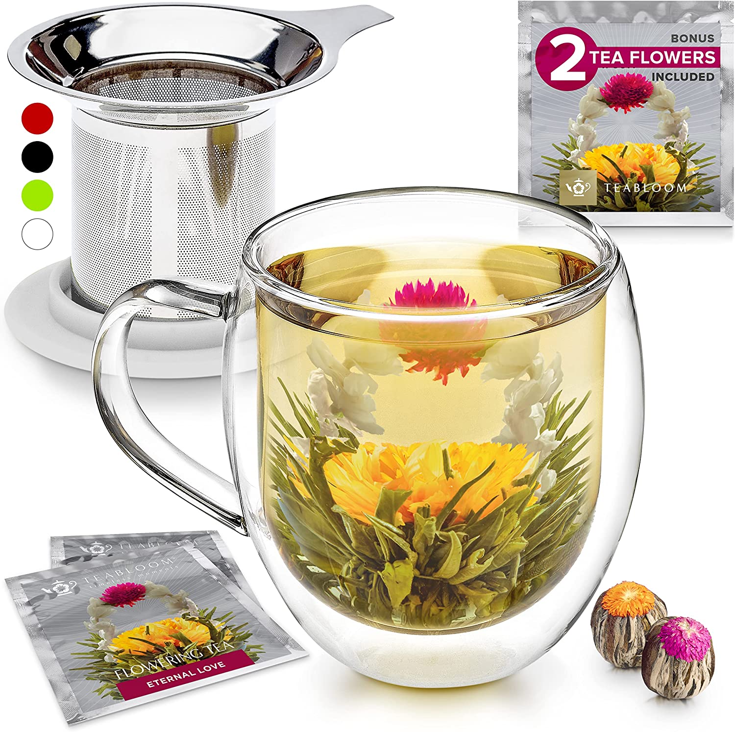 SAMADOYO 350ML Tea Mug Food-graded High Borosilicate Glass Clear Tea Cup  with Infuser and Lid (BPA-free, No FDA Certificate) - Black Wholesale