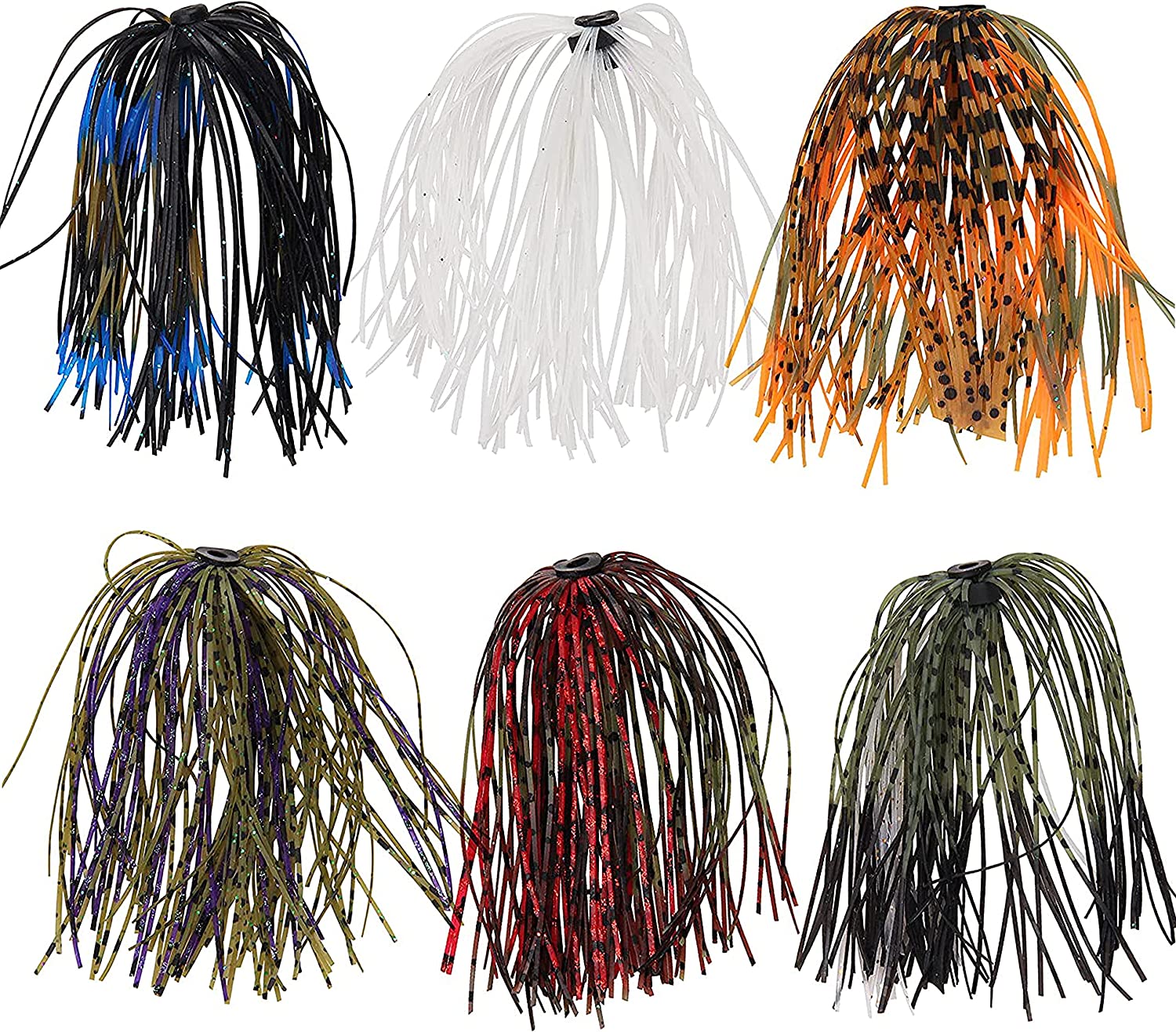 OROOTL 18 Bundles DIY Silicone Jig Skirts Spinnerbait Replacement Skirt for  Spinnerbaits Bass Buzzbaits