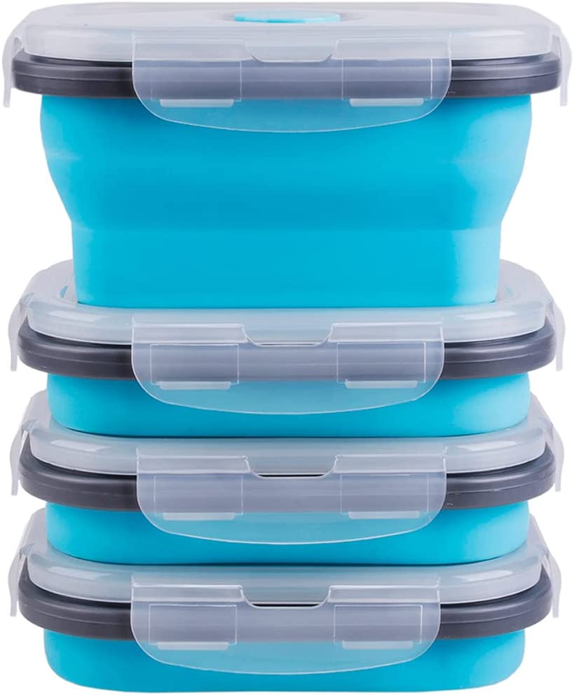 Dandat 12 Pack Silicone Collapsible Food Storage Containers 12 oz