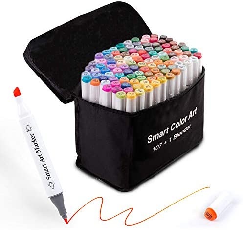 81 Colors Alcohol Brush Markers, Abeier Brush & Chisel Dual Tip Sketch  Markers for Artists, Plus 1 Blender Marker, Permanent Sketch Markers for  Kids, Adults Coloring and Artist Illustration 