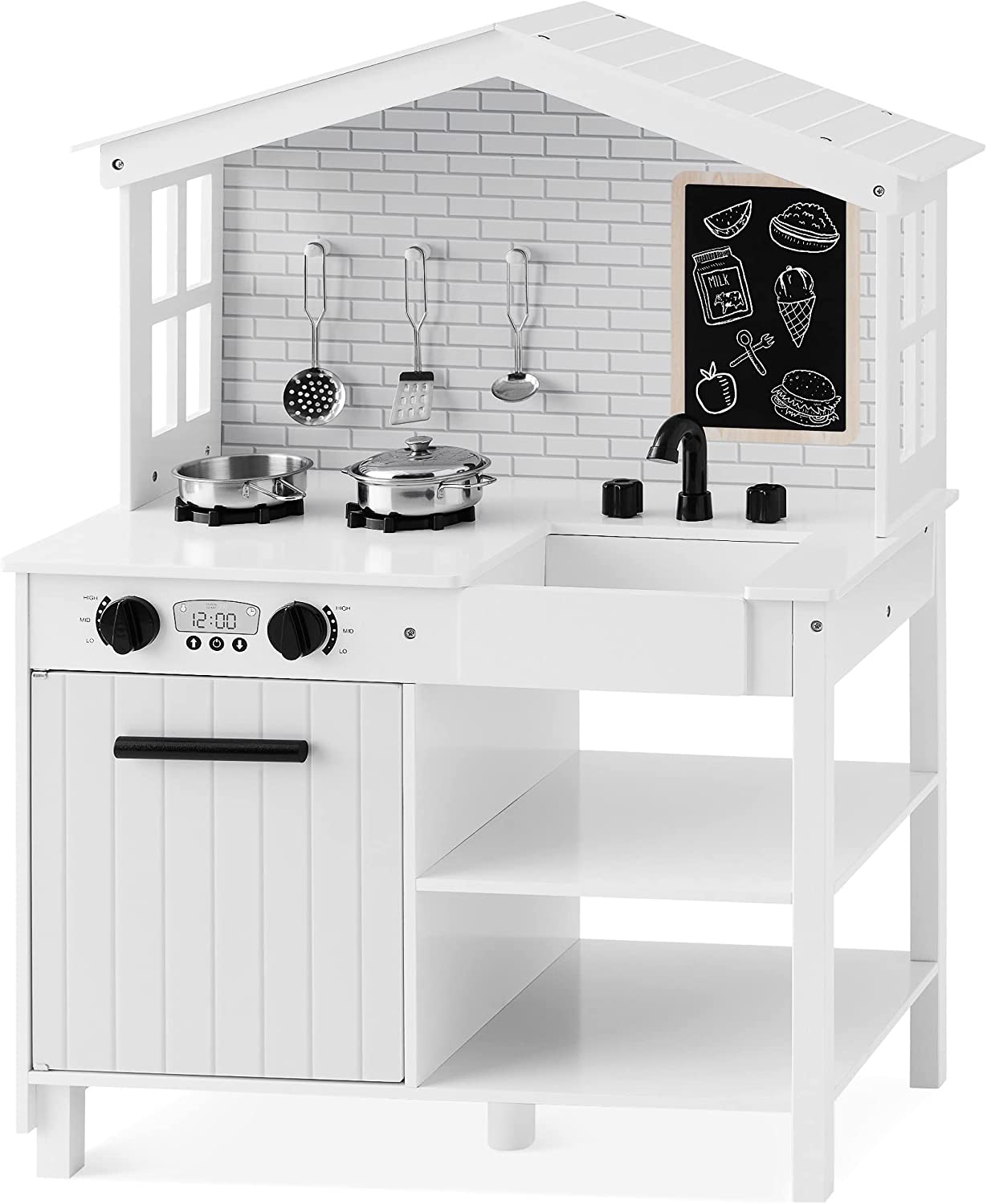 Wooden Play Kitchen,Kids Kitchen Playsets with Oven, - Budget Friendly –  Kids Wood Store