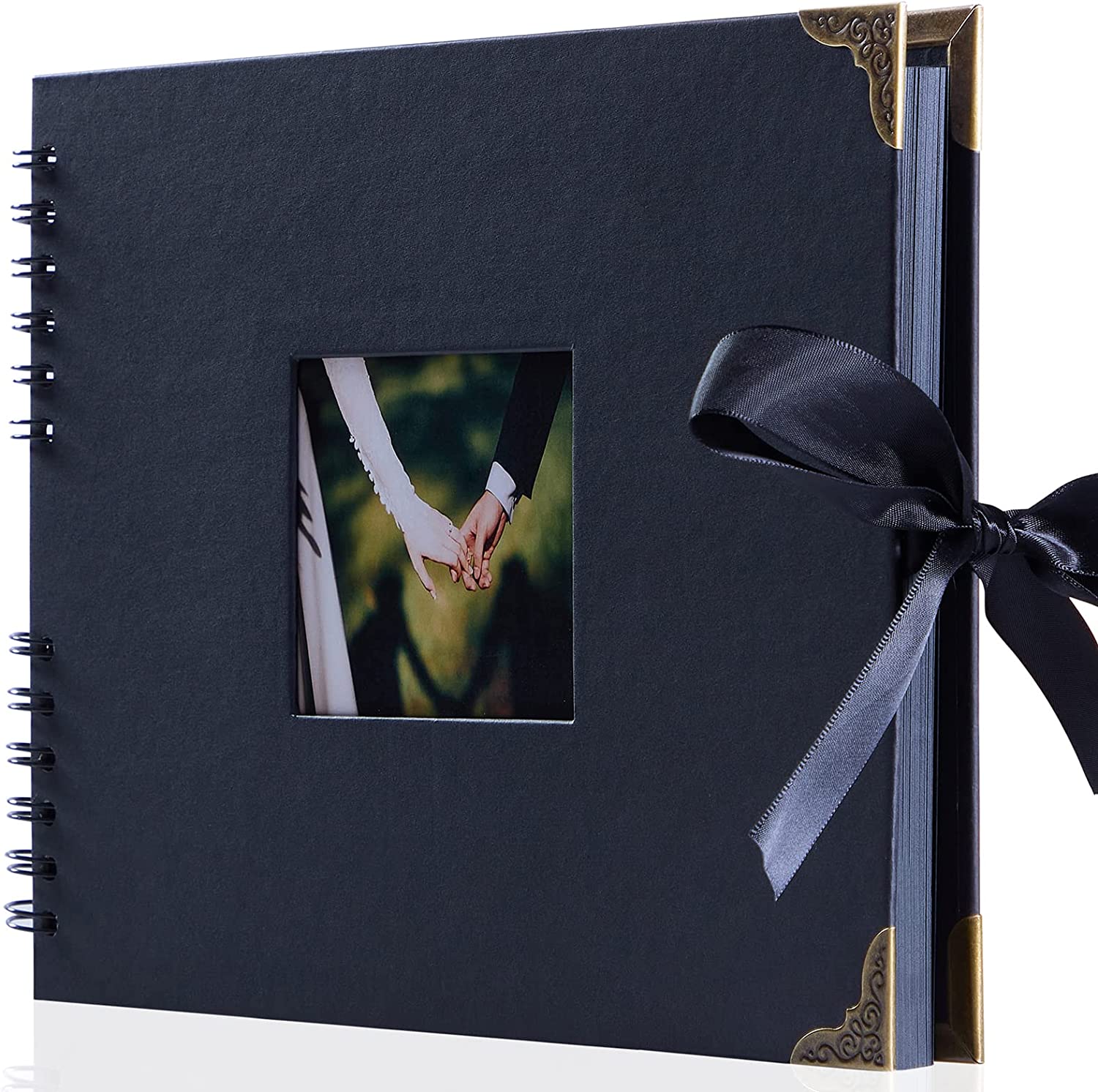 Scrapbook Photo Album Black Paper Pages DIY Scrapbook Album Black Sheet Pages Wedding Anniversary Baby Family Memory Gift 7x7 Inches Black Scrapbook