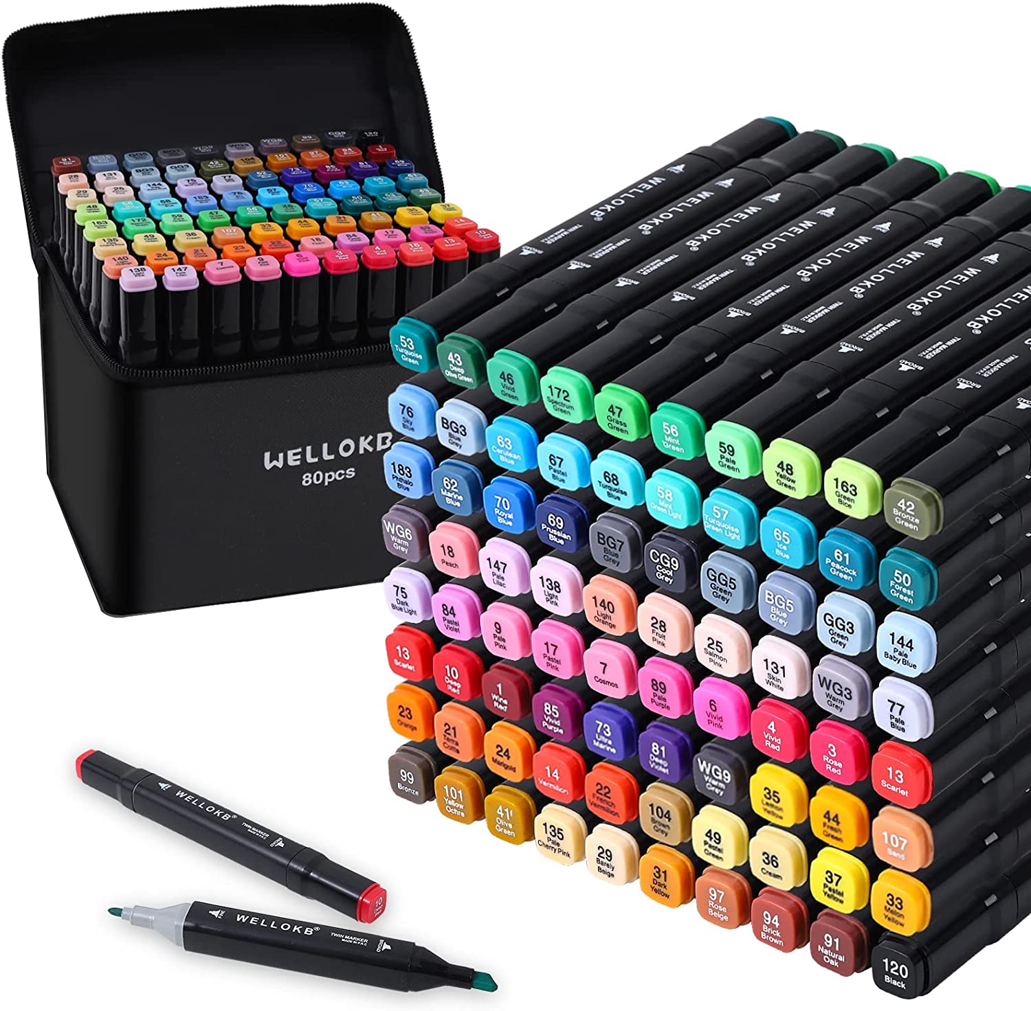  Alcohol Based Markers Set,Professional Cheap Dual Tip  Brush&Broad for Artists & Adult & Kids,with Colorless Blender for  Coloring,Drawing,Double-tip Permanent Ink 121 Colors with Case,Skin Tones :  Arts, Crafts & Sewing