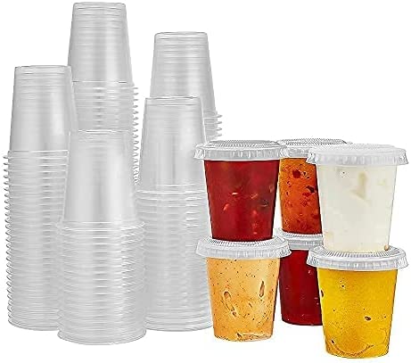 260 Sets - 2 oz Jello Shot Cups, Small Plastic Containers with