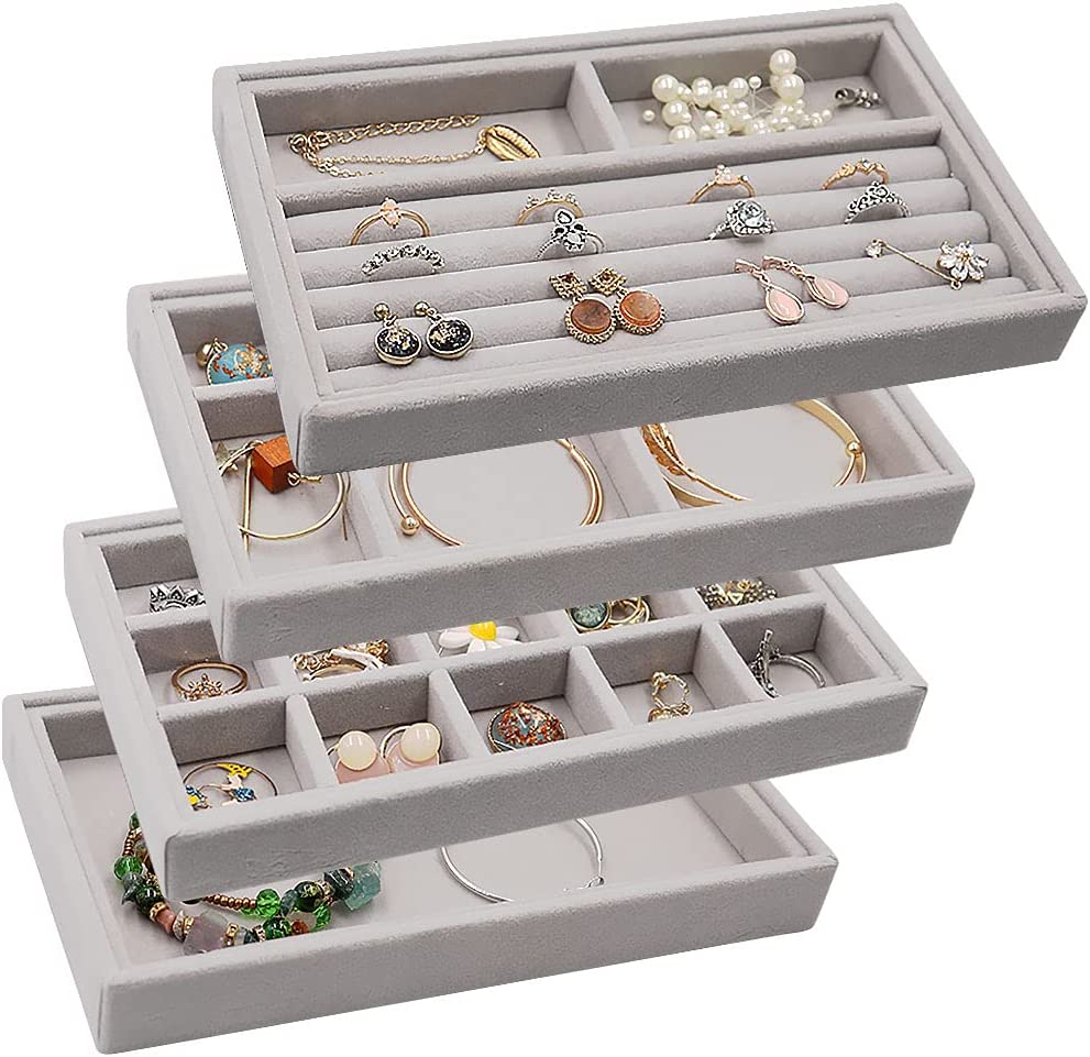 Cq acrylic Jewelry Organizer With 5 Drawers,Earring Storage Box
