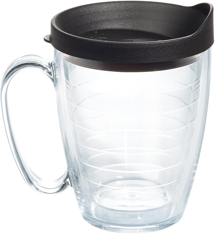 Bivvclaz 2-Pack 16 oz Double Wall Glass Coffee Mugs, Large Insulated Clear