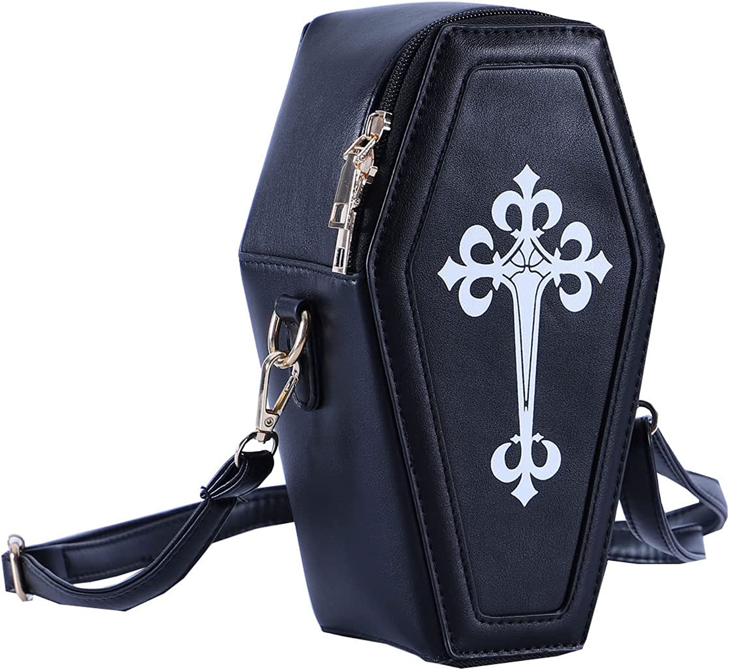 Micom Women Devil Skull Handbags PU Leather Top-Handle Satchel Shopping Bag with Clutch Purse