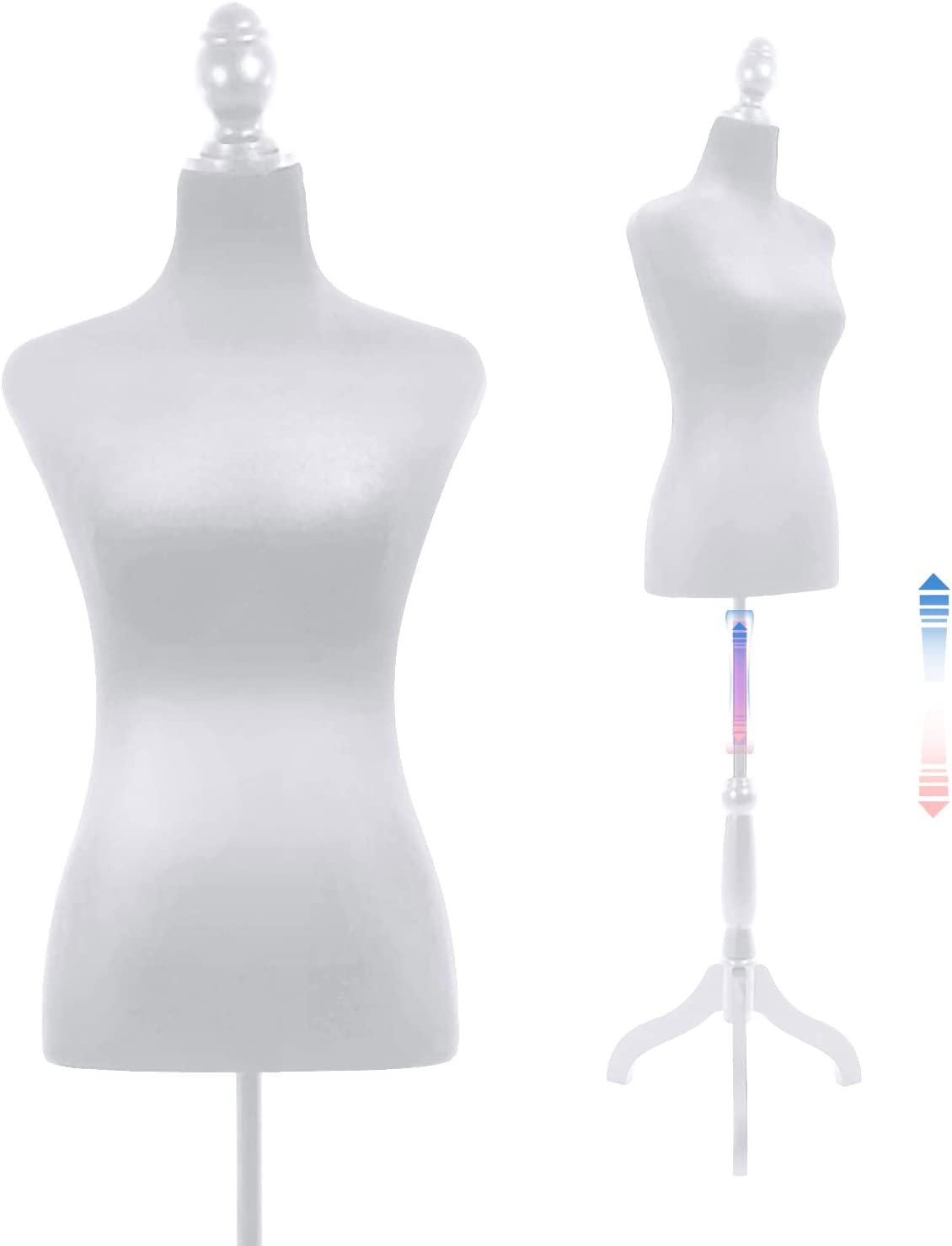 Mannequin Full Body Dress Form Sewing Dress Model Mannequin Stand  Adjustable Dress Mannequin Clothing Form 69 inch 73 inch Mannequin  Realistic Mannequin Display Head Arm Rotation Metal Base (69 Inch) 