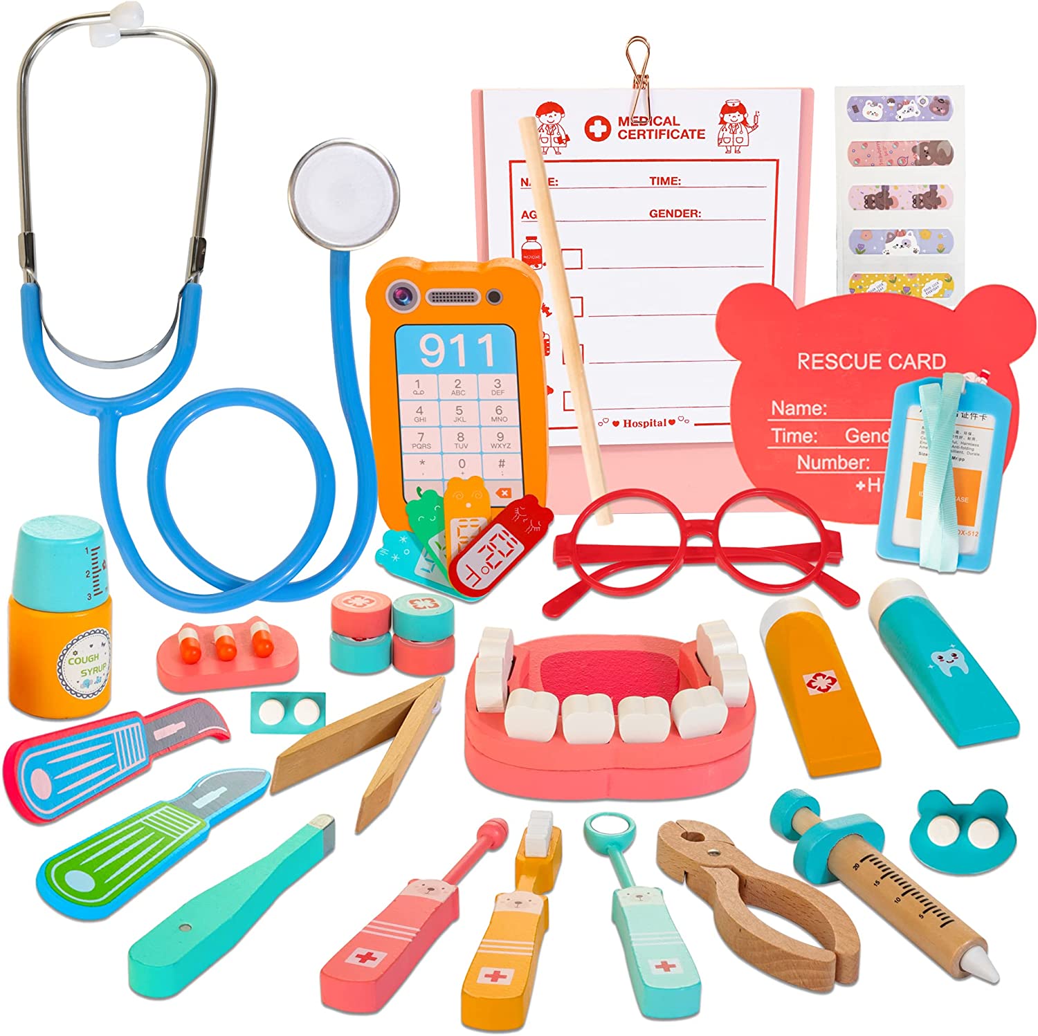 Doctor Kit for Kids 3-6 Dentist Kit for Kids, Pretend Play for Toddlers  27pcs Doctor Kit Portable Dentist Toys Kit for Kids Medical Kit Doctor Play