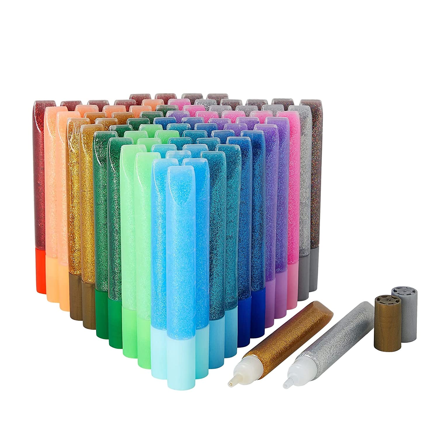BAZIC Glitter Glue 6 Neon Color Non-Toxic for Slime (6.8oz/Pack
