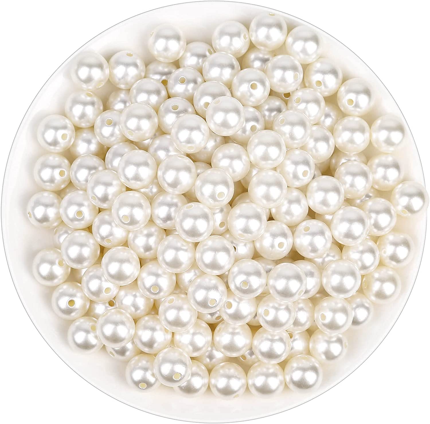 Flat Back Pearl Beads 690pcs 6 Sizes Beige Craft Pearl Cabochons Half  Pearls Loose Beads Gem 