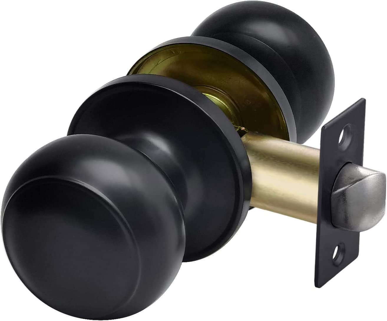 BESTTEN Matte Black Keyed Entry Door Knob, Entrance Door Lock, Standard  Ball, All Metal