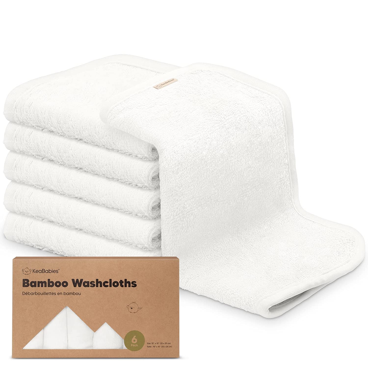 Yoofoss Luxury Bamboo Washcloths Towel Set 10 Pack Baby Wash Cloth for Bathroom-Hotel-Spa-Kitchen Multi-Purpose Fingertip Towels and Face Cloths 10