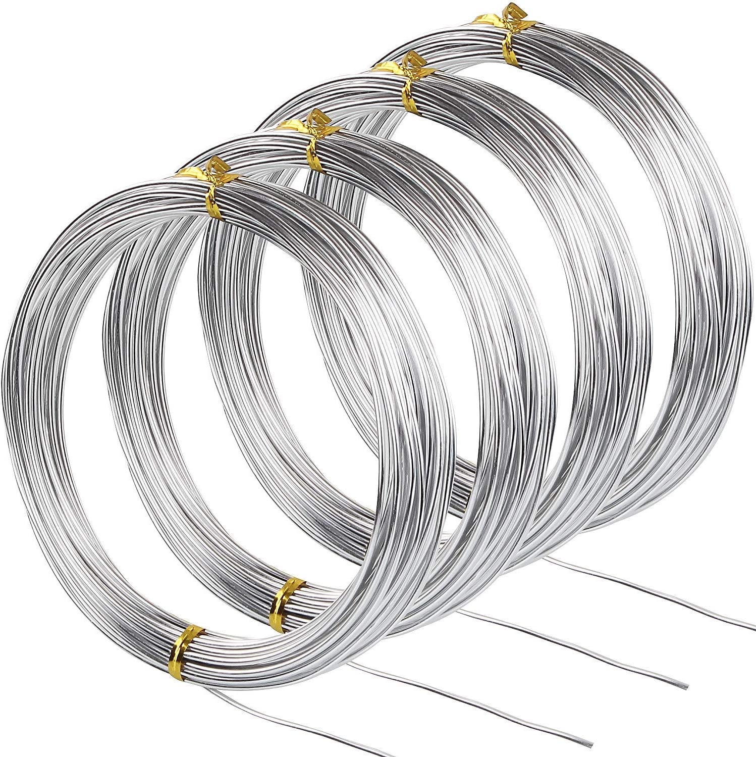 BBTO Aluminum Craft Wire 4 Sizes (1 mm 1.5 mm 2 mm and 2.5 mm in