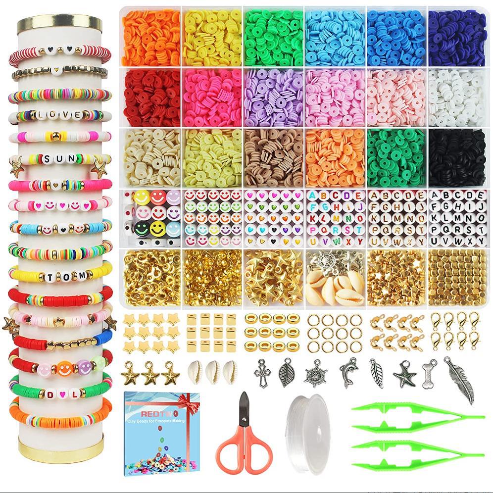 SEMATA Gold Beads for Bracelets Making Pearl Beads for Jewelry Making Kit  Star Beads Bracelet Charms Bracelet Making Kit Pearl Beads for Barcelets