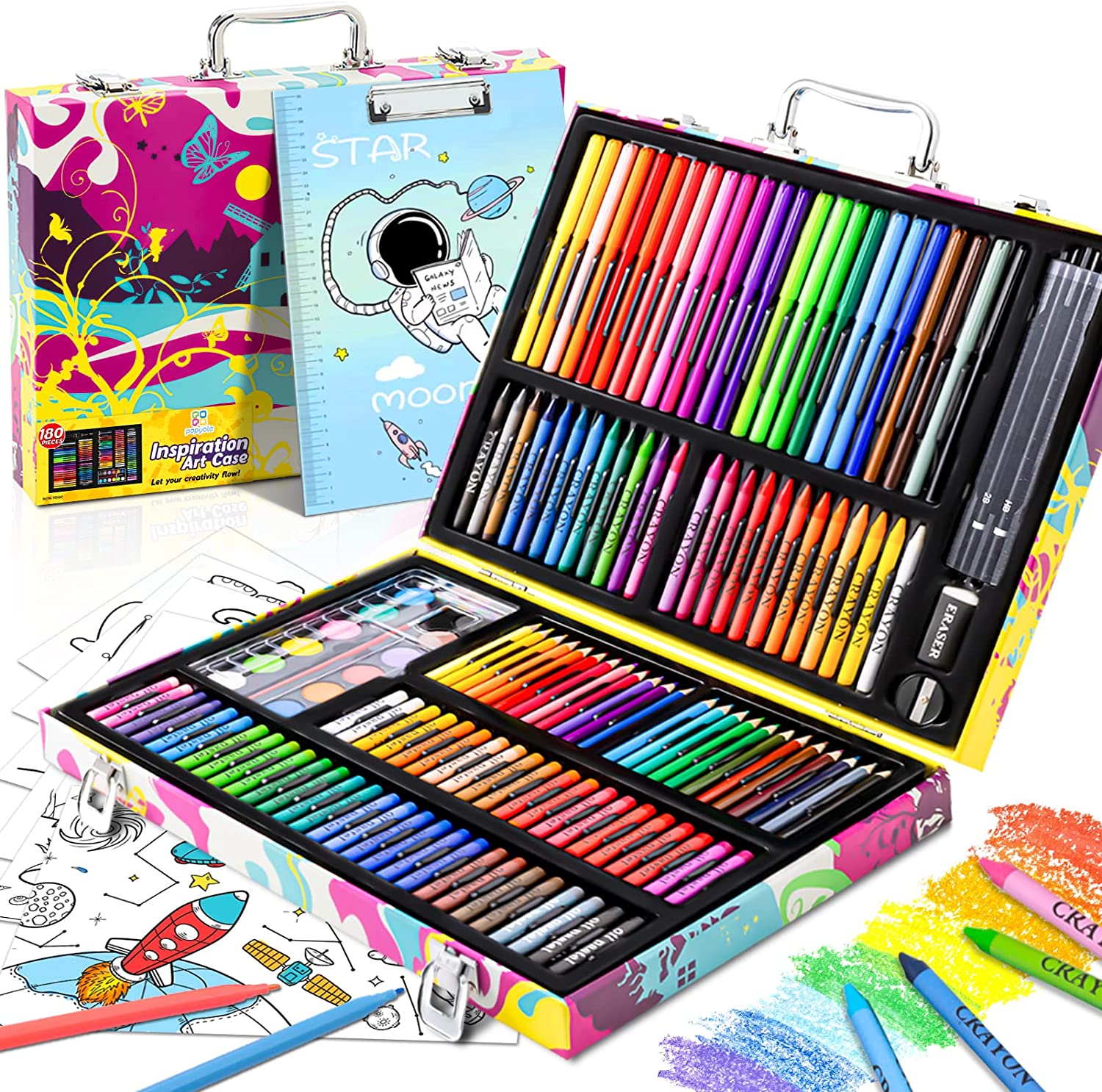 Art Supplies Set for Kids, 304 PCS Drawing Art Kit for Kids 6-12 Girls and  Boys, Deluxe Gift Art Box with Double-Sided Trifold Easel, Art Set with Oil