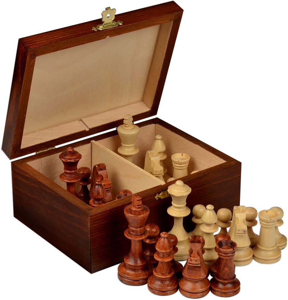 AMEROUS 12 x 12 Magnetic Wooden Chess Set for Kids and 6 up Age, 2 Bonus  Extra Queens, Folding Board with Storage Slots, Handmade Chess Pieces