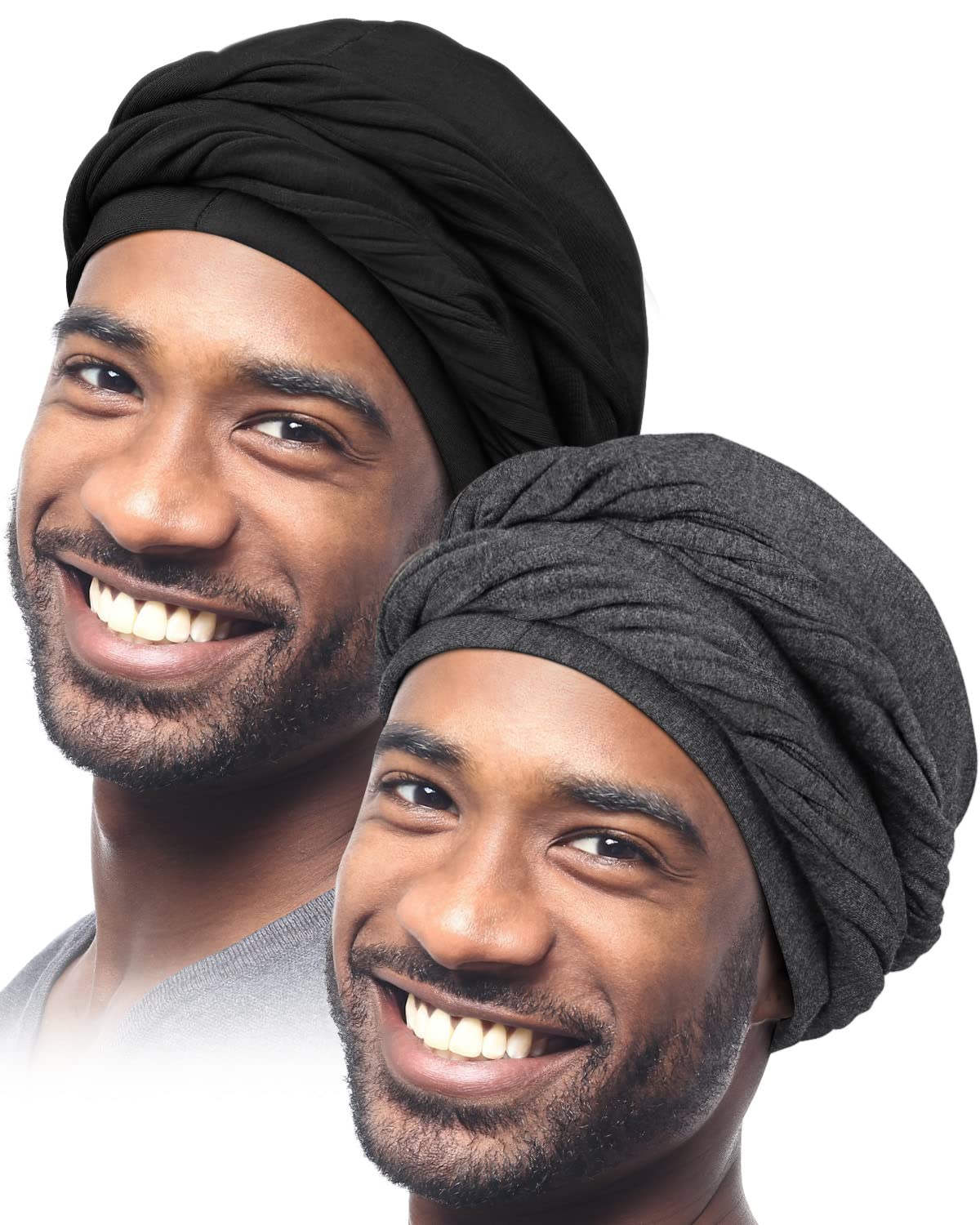 Yohou 2PCS Turban for Men Halo Turban Satin Lined Turban for Men Head Wraps  for Men Women Men's Turban for Sleeping Nature Hair : :  Clothing, Shoes & Accessories