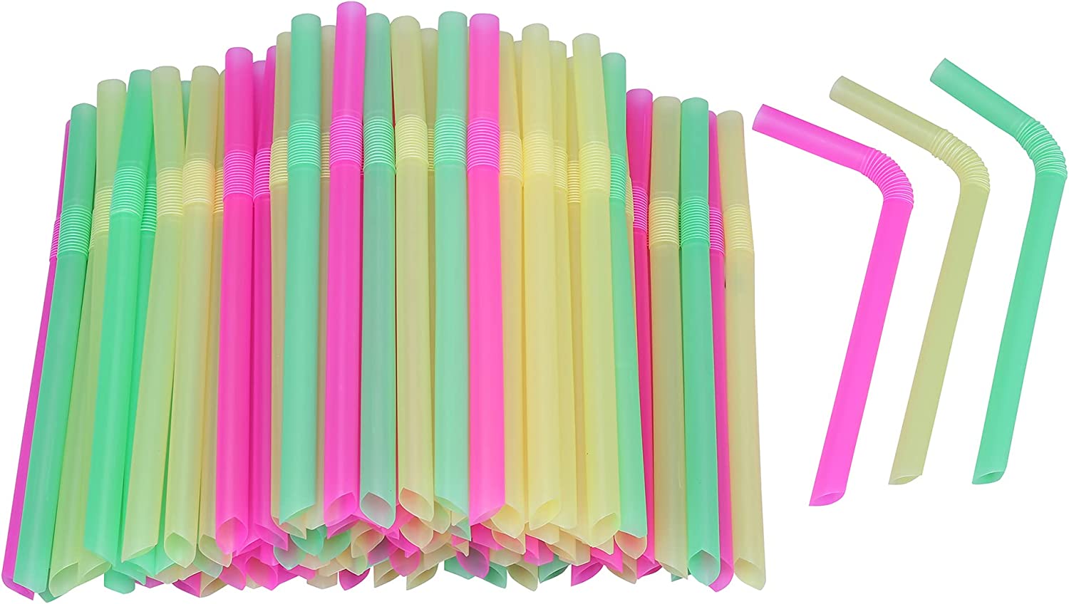 White Flexible Reusable Long Straws pkg of 10 : bendable long drinking  straws, washable