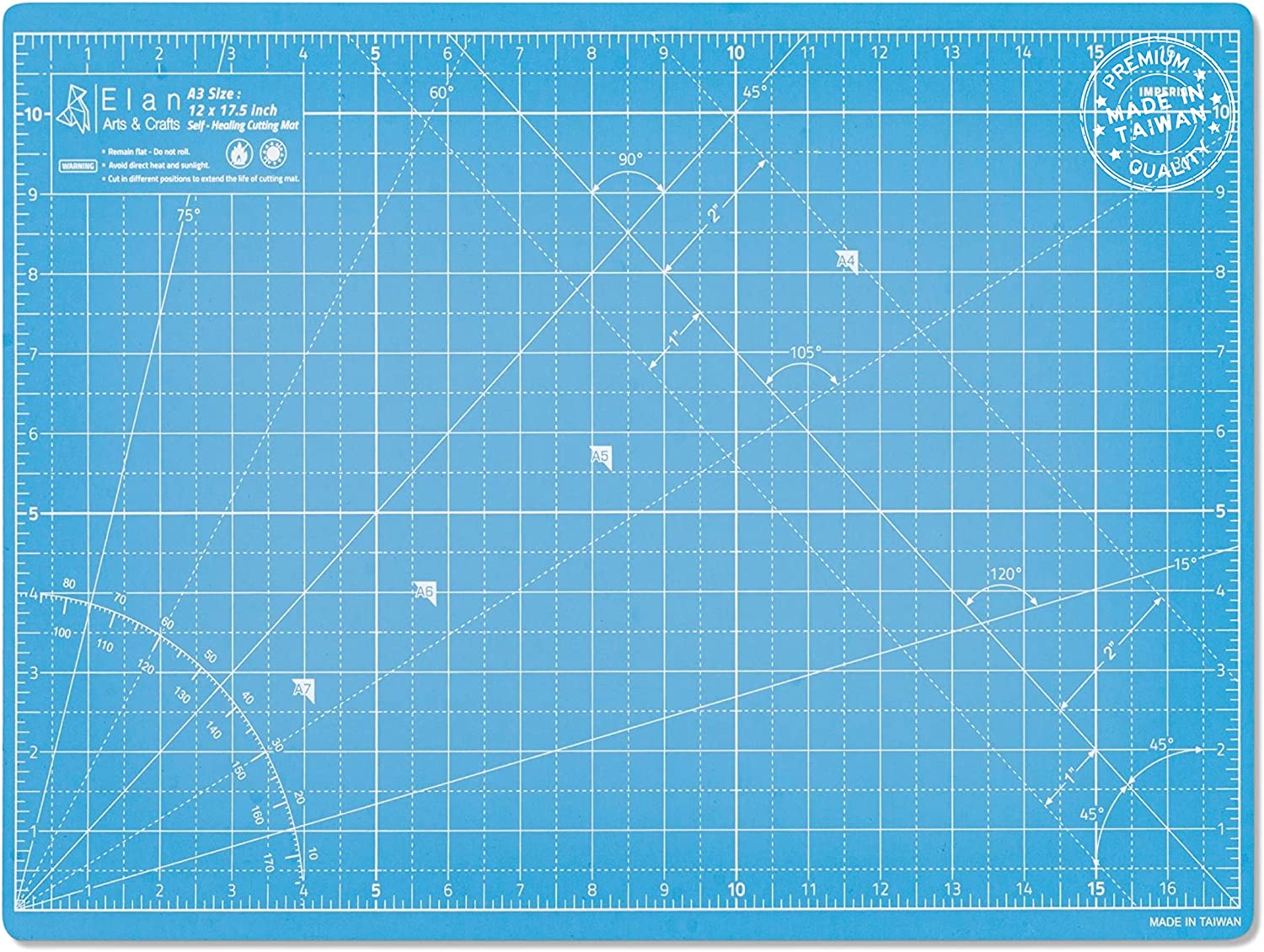 Elan Cutting Mat A4 Green, Self Healing Cutting Mat 30x22 CM, 5-Ply Craft  Mat, Craft Cutting Board, Art Mat, Metric Sewing Mat, Quilting Mat, Hobby