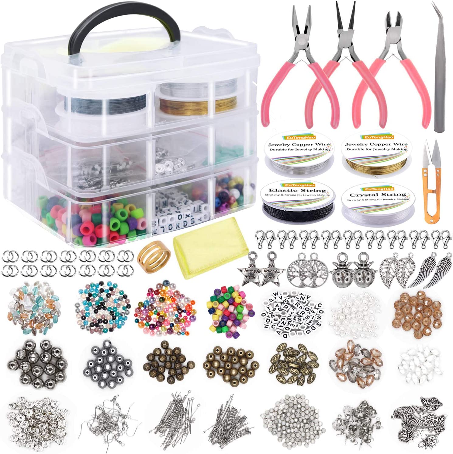 Clay Beads 6000 Pcs 2 Boxes Bracelet Making Kit - 24 Colors