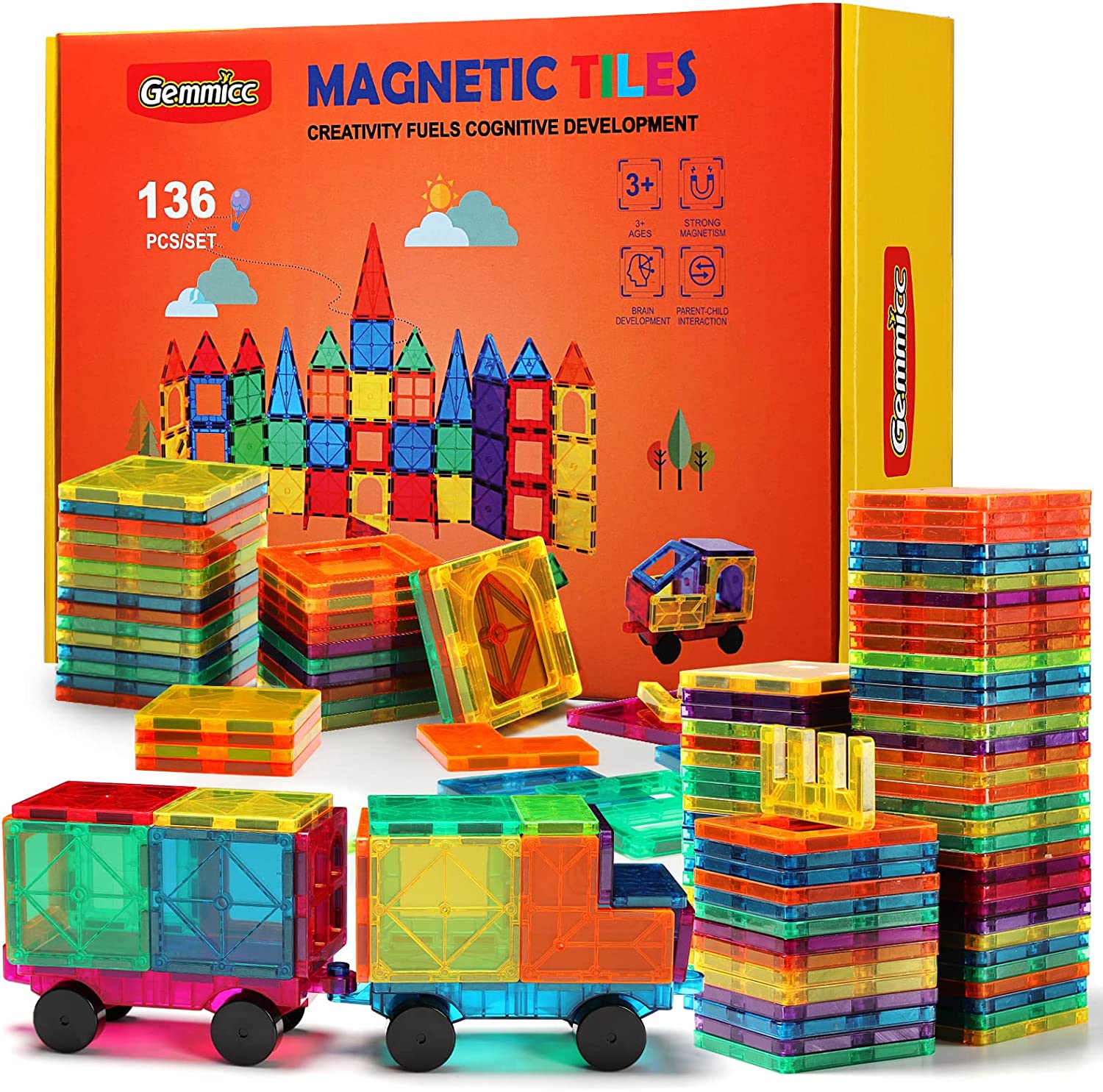 Apluses 54 PCS Magnetic Blocks, Magnetic Building Blocks for