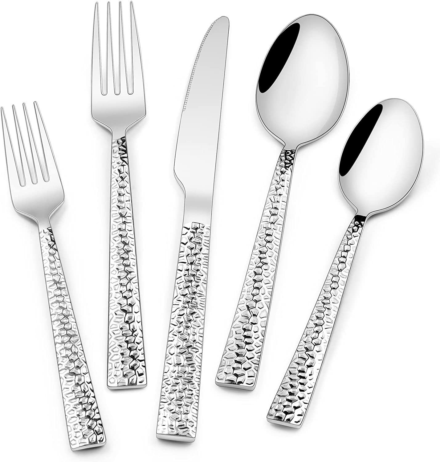 48-Piece Black Silverware Set with Steak Knives, AIVIKI Black