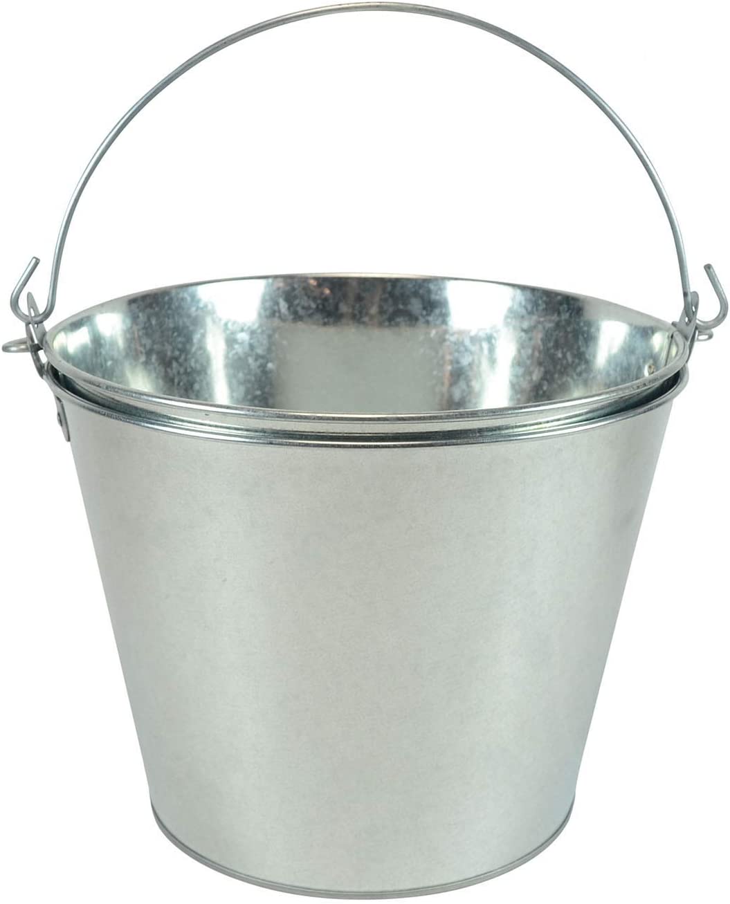 10pcs Large Galvanized Metal Buckets with Handles Metallic Pails