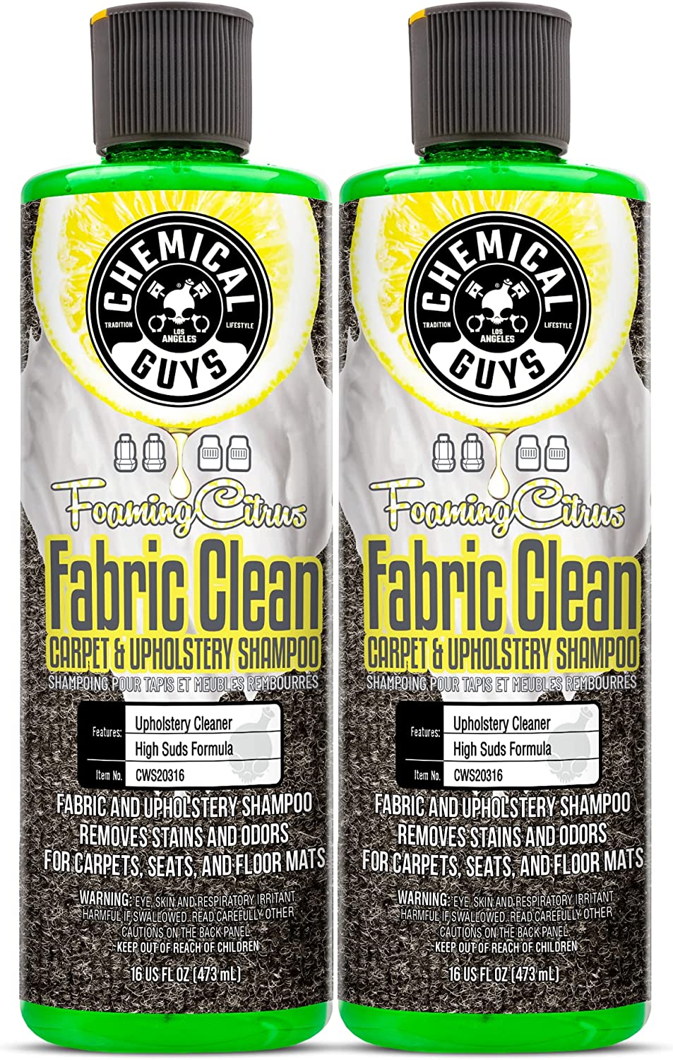3*NEW*Chemical Guys Foaming Citrus Fabric Clean Carpet & Upholstery Shampoo  48oz