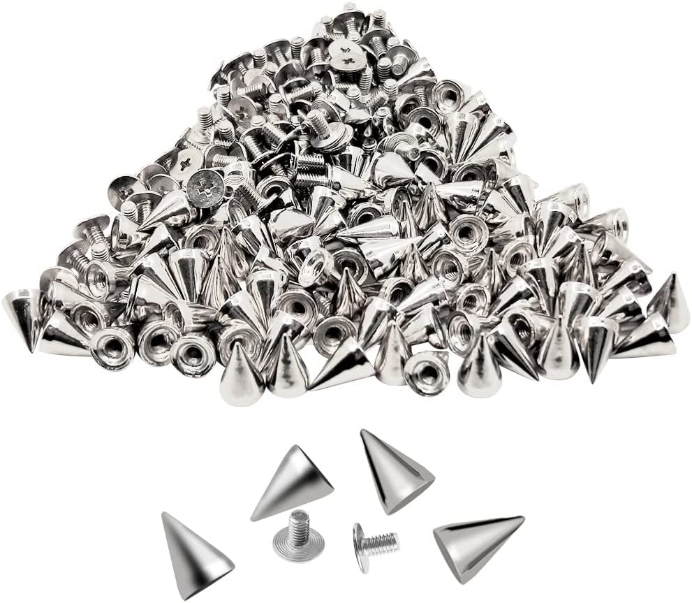 30PCS 40MM Spike and Studs Silver Cone Spikes Punk Bullet Large