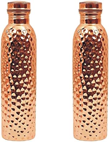 Pure Copper Water Bottle with Sipper, 900 Ml Capacity (30.4 US Fl Ounce)  For Ayurveda Health Benefits