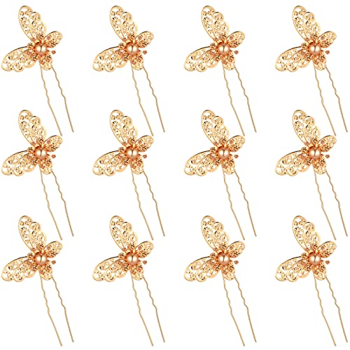 148 Pcs Bouquet Corsages Pins for Flower and 3D Gold Butterfly Wall Decor  Set Flower Diamond Pins Pearl Pin Heads Butterfly Decal Floral Arrangements