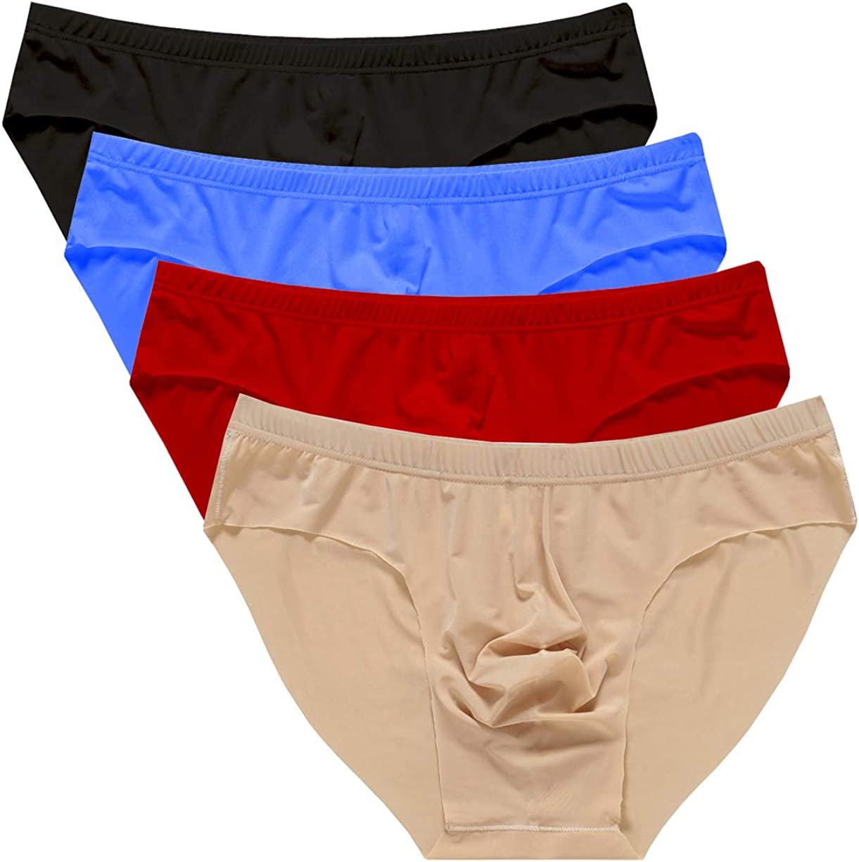 KITSEDIT Men's Sheer Underwear Traceless Ice Silk Boxer Brief Sexy