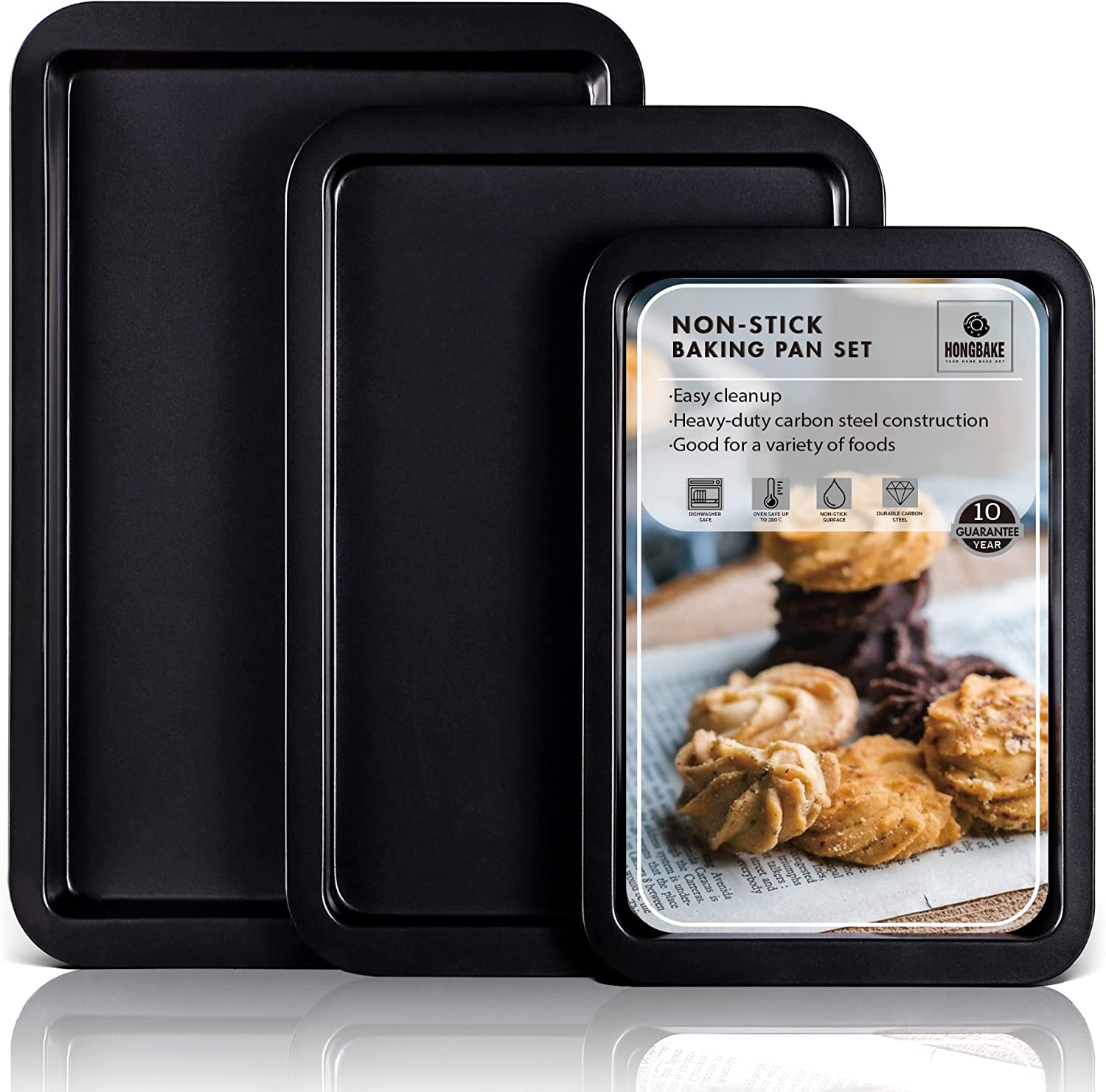 2pcs, Baking Sheets, 8.9''x11'', Carbon Steel Baking Pans, Non-Stick Cookie  Sheet, Grilling Trays, Oven Accessories, Baking Tools, Kitchen Gadgets, Ki